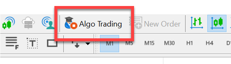 Algo Trading sẽ hiển thị dấu “cấm”